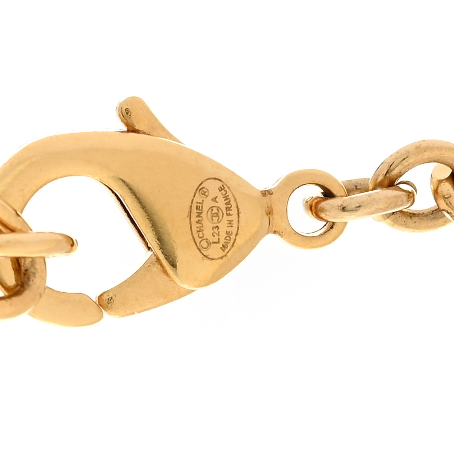 Chanel Crystal CC Pendant Necklace Gold 5 of 6