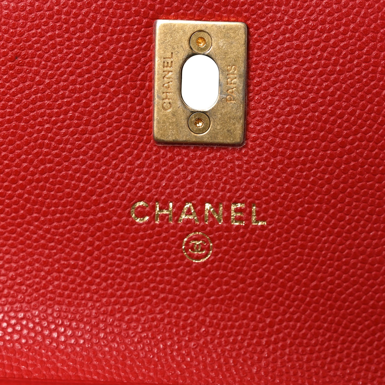 Chanel Caviar Quilted Chain Handle Round Phone Holder Red 6 of 11