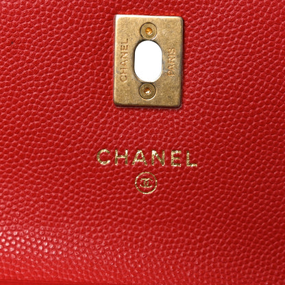 Chanel Caviar Quilted Chain Handle Round Phone Holder Red 6 of 11
