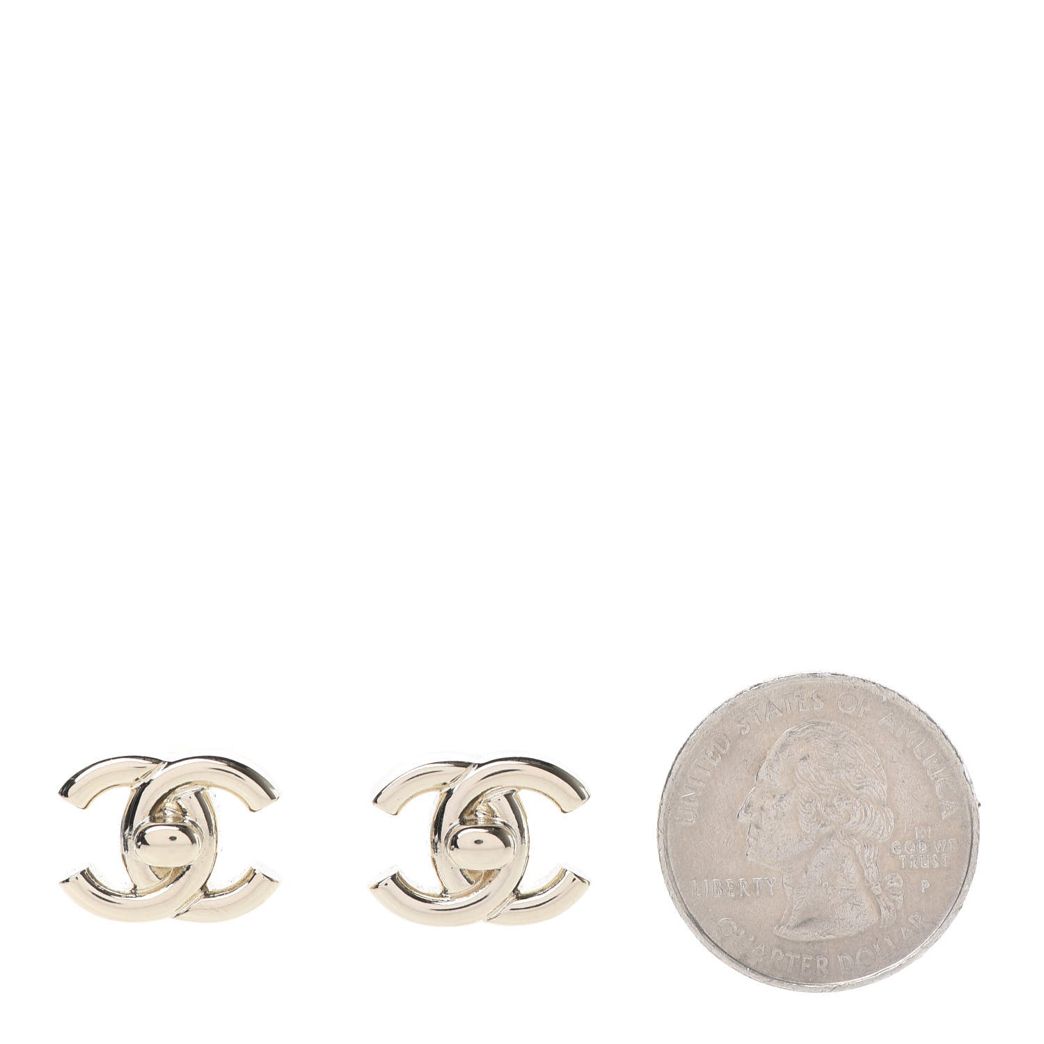 Chanel Metal CC Turnlock Earrings Gold 2 of 5