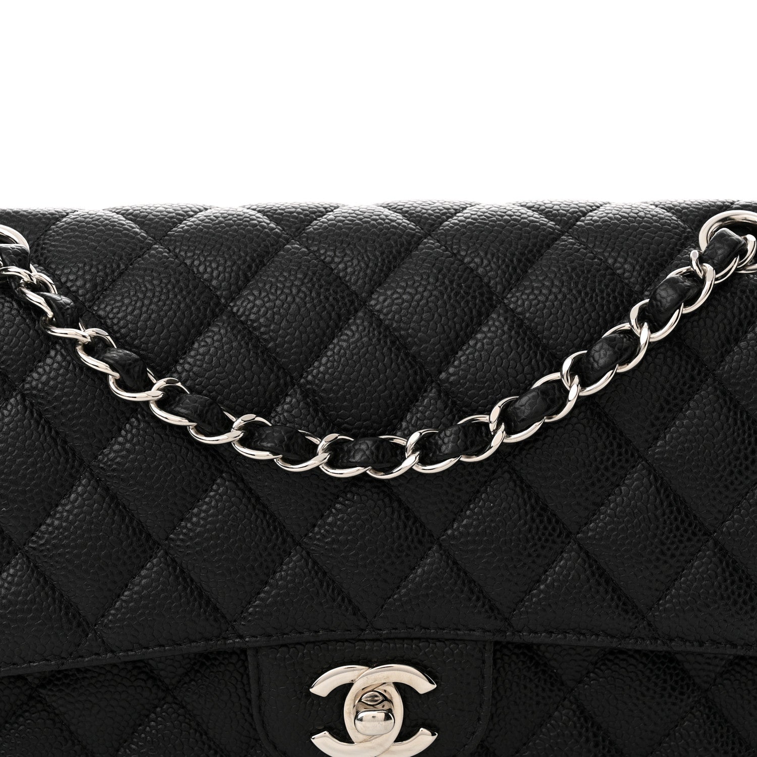 Chanel Caviar Quilted Medium Double Flap Black 8 of 13