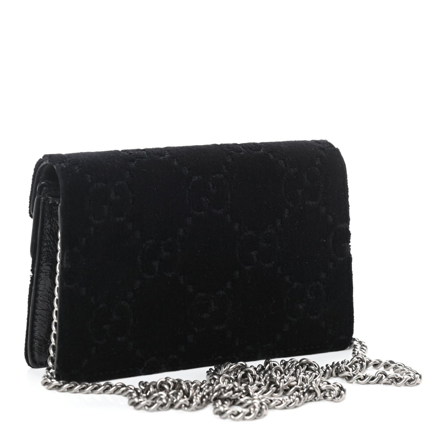 Velvet GG Monogram Super Mini Dionysus Shoulder Bag Black