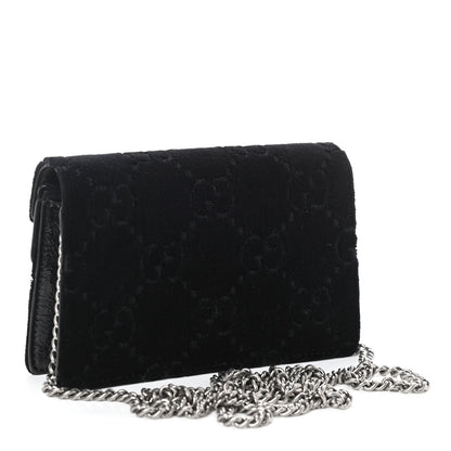 Gucci Velvet GG Monogram Super Mini Dionysus Shoulder Bag Black 3 of 8