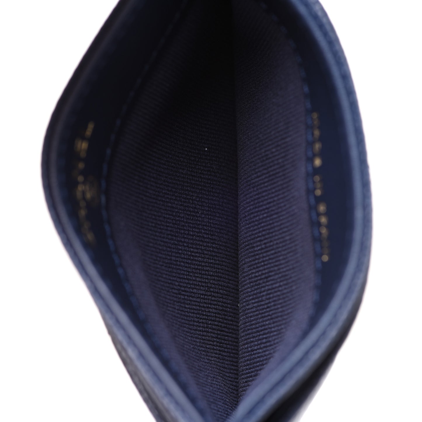 Caviar Quilted Crystal Card Holder Navy