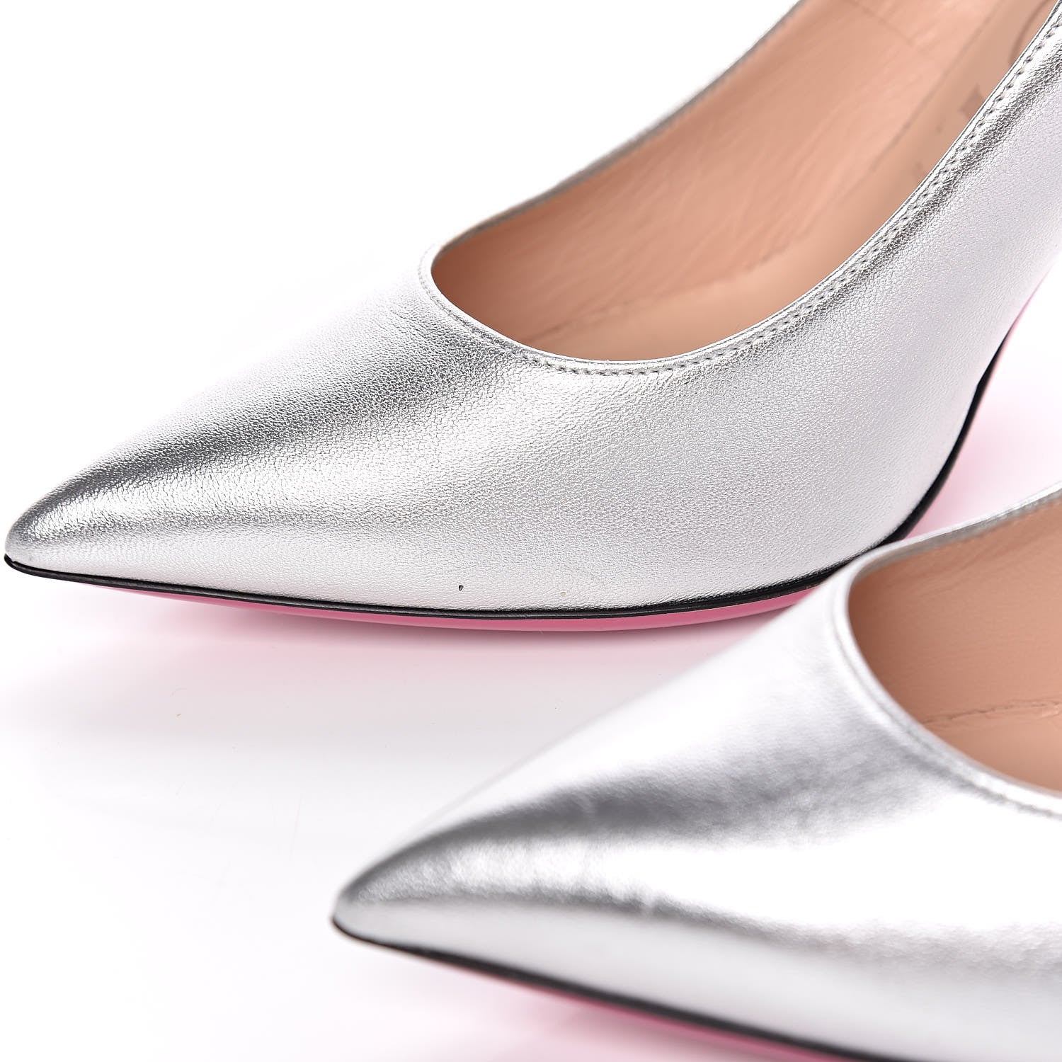 Gucci Nappa Silk Pumps 37.5 Argento 9 of 14