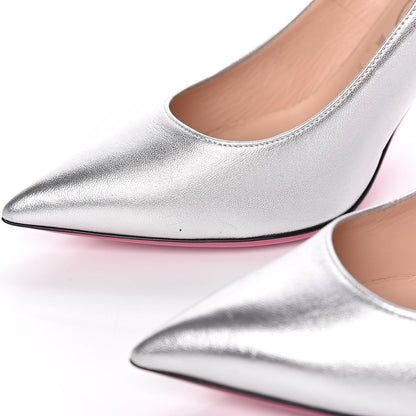 Gucci Nappa Silk Pumps 37.5 Argento 9 of 14