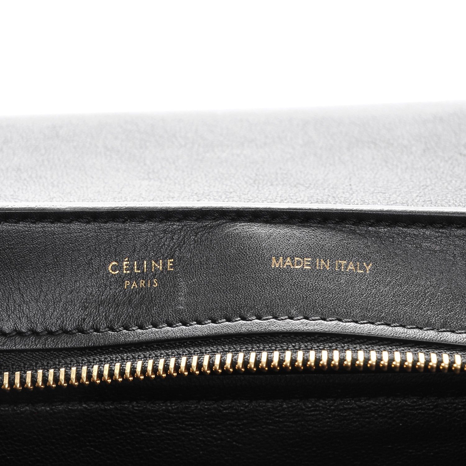 Celine Crocodile Embossed Calfskin Medium Trapeze Black 5 of 9