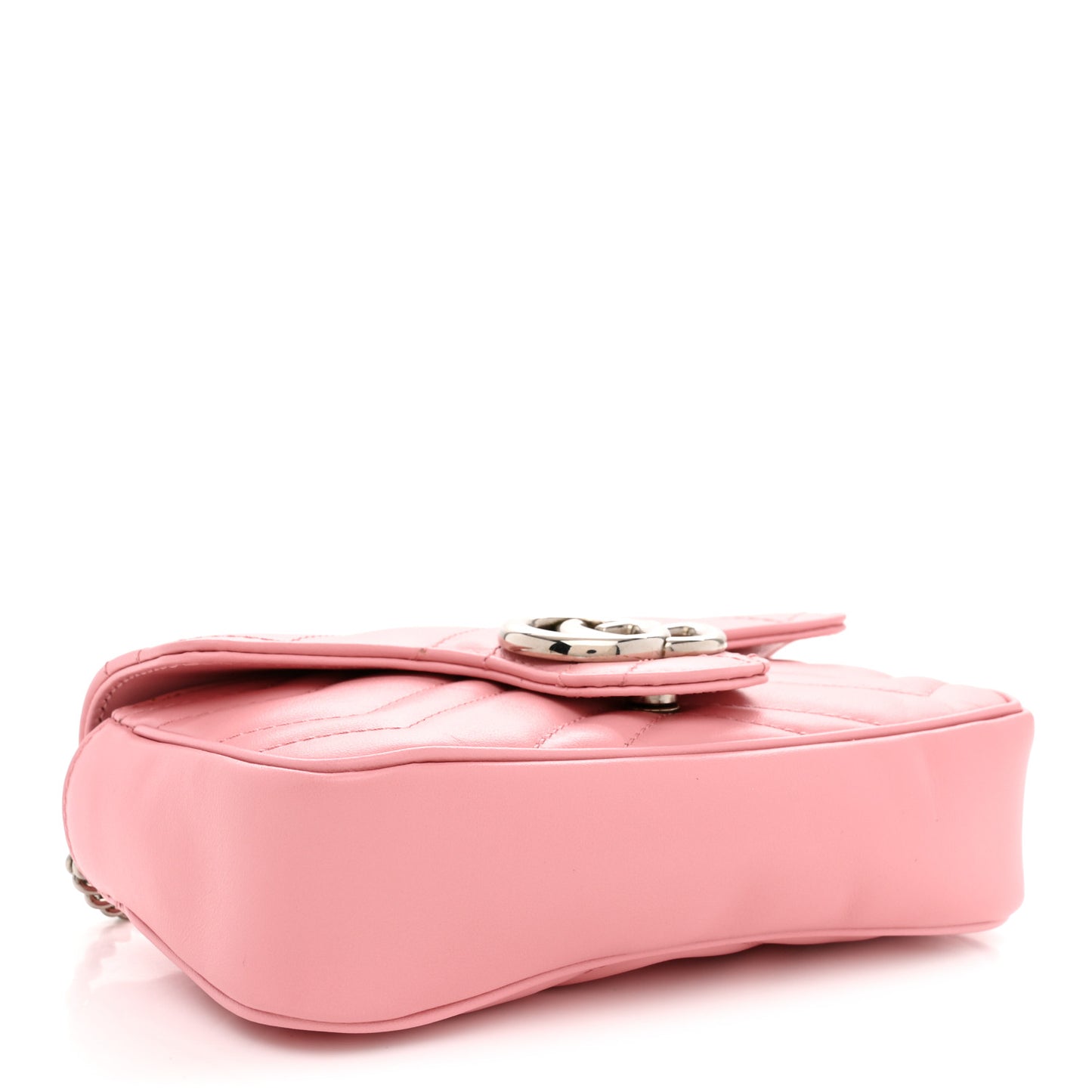Calfskin Matelasse Super Mini GG Marmont Shoulder Bag Wild Rose Wild Rose