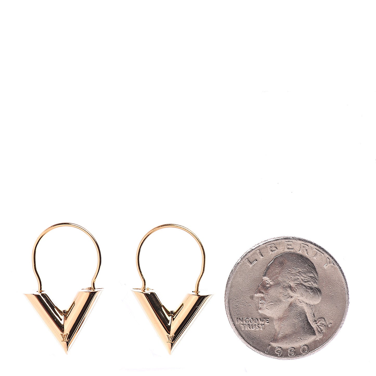 Brass Essential V Hoop Earrings Gold