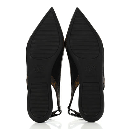 Louis Vuitton Patent Monogram Lambskin Archlight Flat Slingback Ballerina Flats 38.5 Black 5 of 9