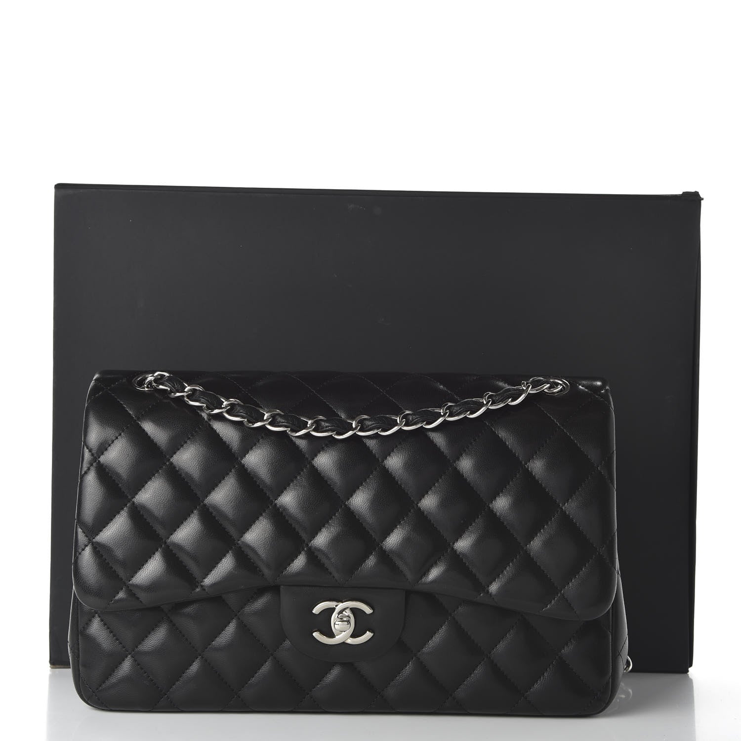 Chanel Lambskin Quilted Jumbo Double Flap Black 12 of 12