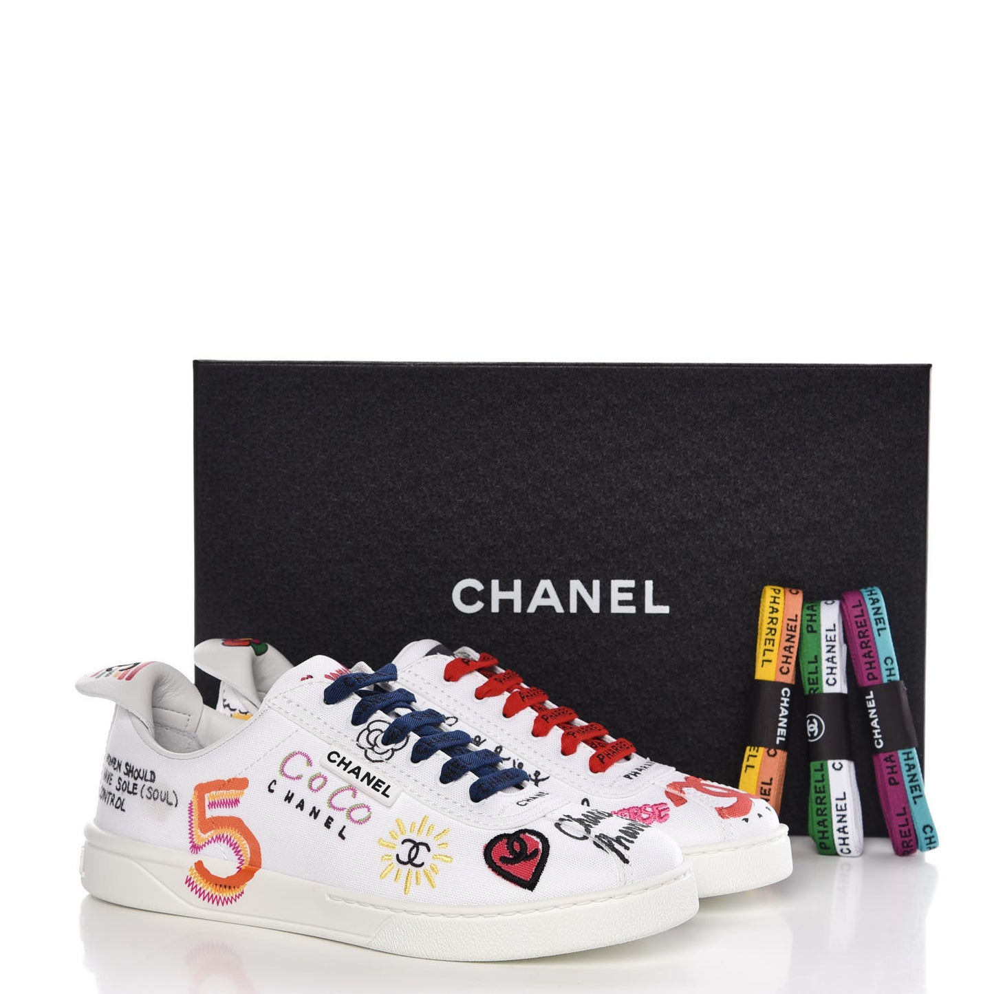 x Pharrell Williams Canvas Womens Sneakers 38 White
