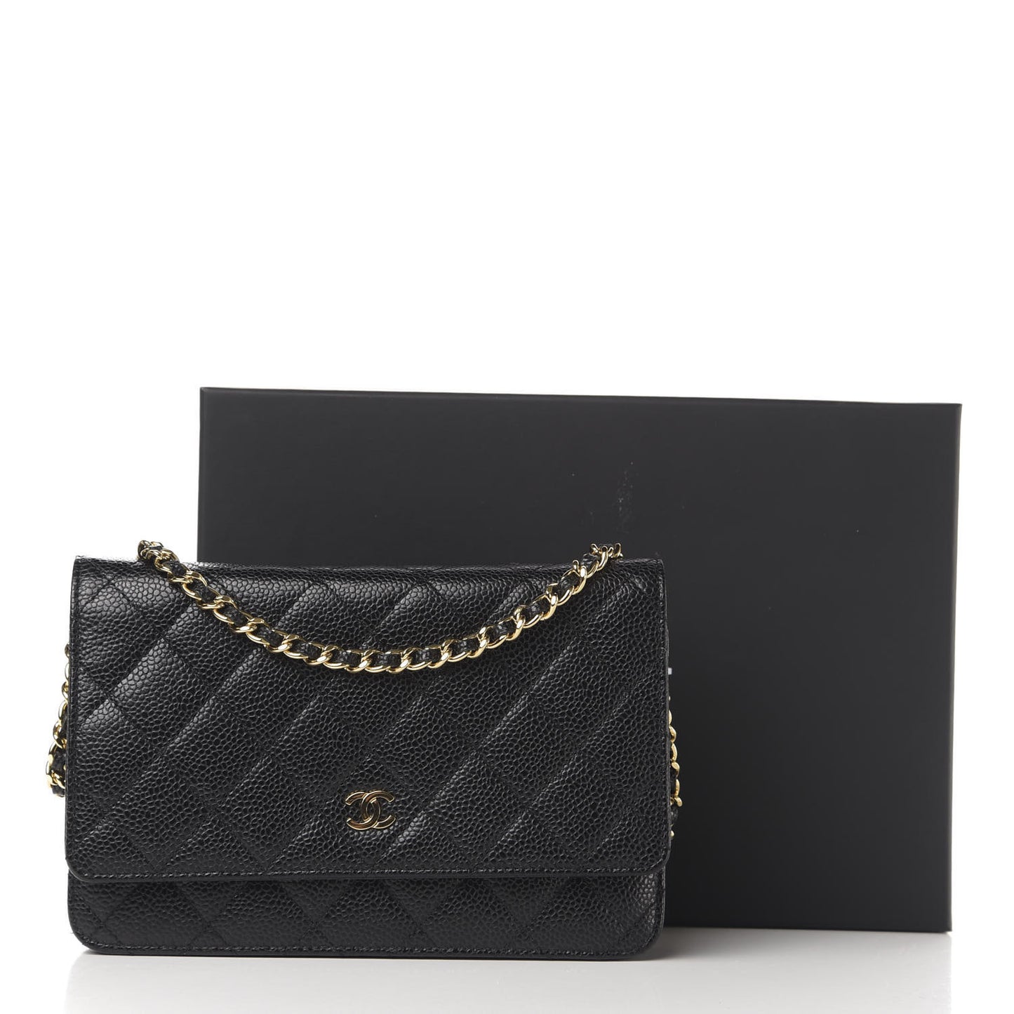 Caviar Quilted Wallet On Chain WOC Black