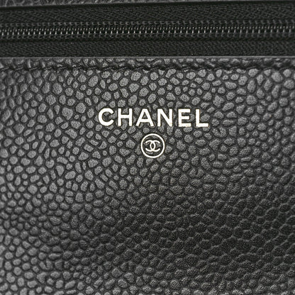 Chanel Caviar Quilted CC Turnlock Wallet On Chain WOC Black 6 of 11