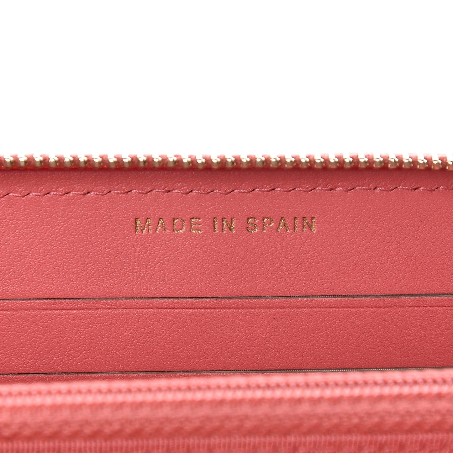 Metallic Caviar Quilted Small Zip Around Wallet Pink