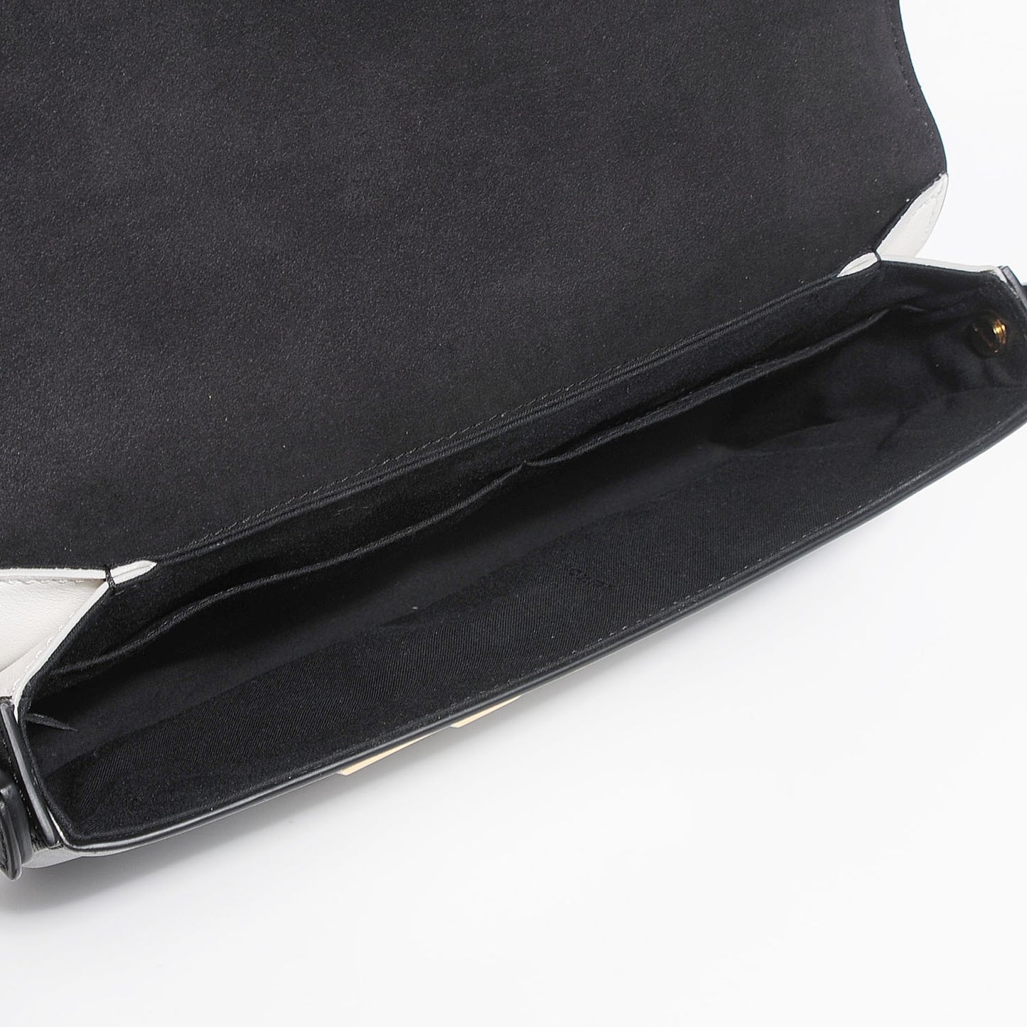 Vitello Dolce Bi-Color 3Baguette Shoulder Bag Black White