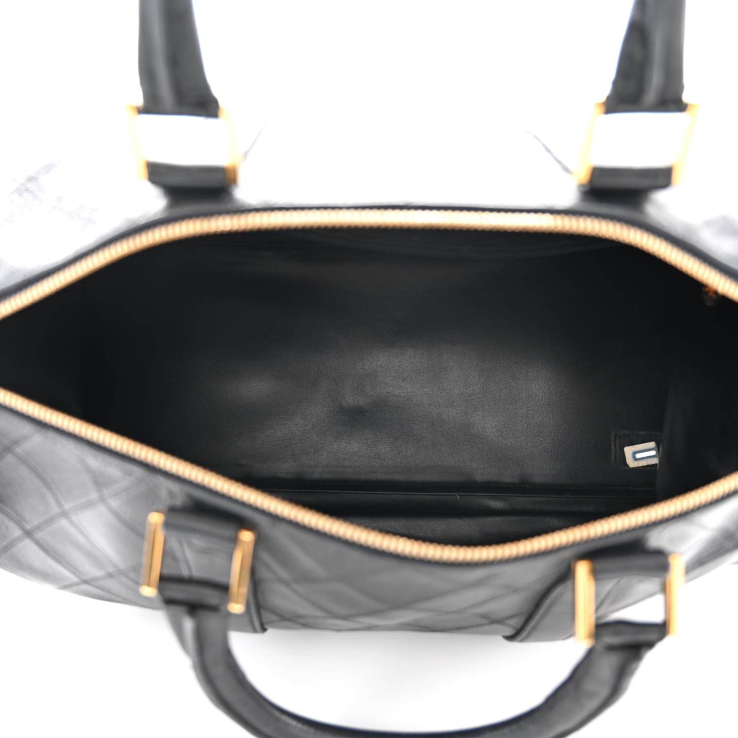 Chanel Calfskin Stitched CC Boston Black 4 of 10