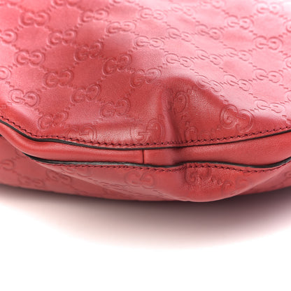 Gucci Guccissima Half Moon Bamboo Ring Hobo Red 10 of 12
