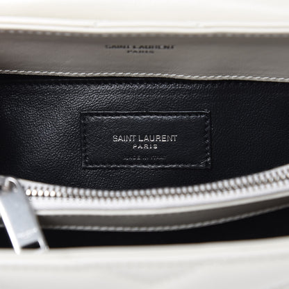Saint Laurent Calfskin Y Quilted Monogram Small Loulou Chain Satchel Ivory 7 of 11
