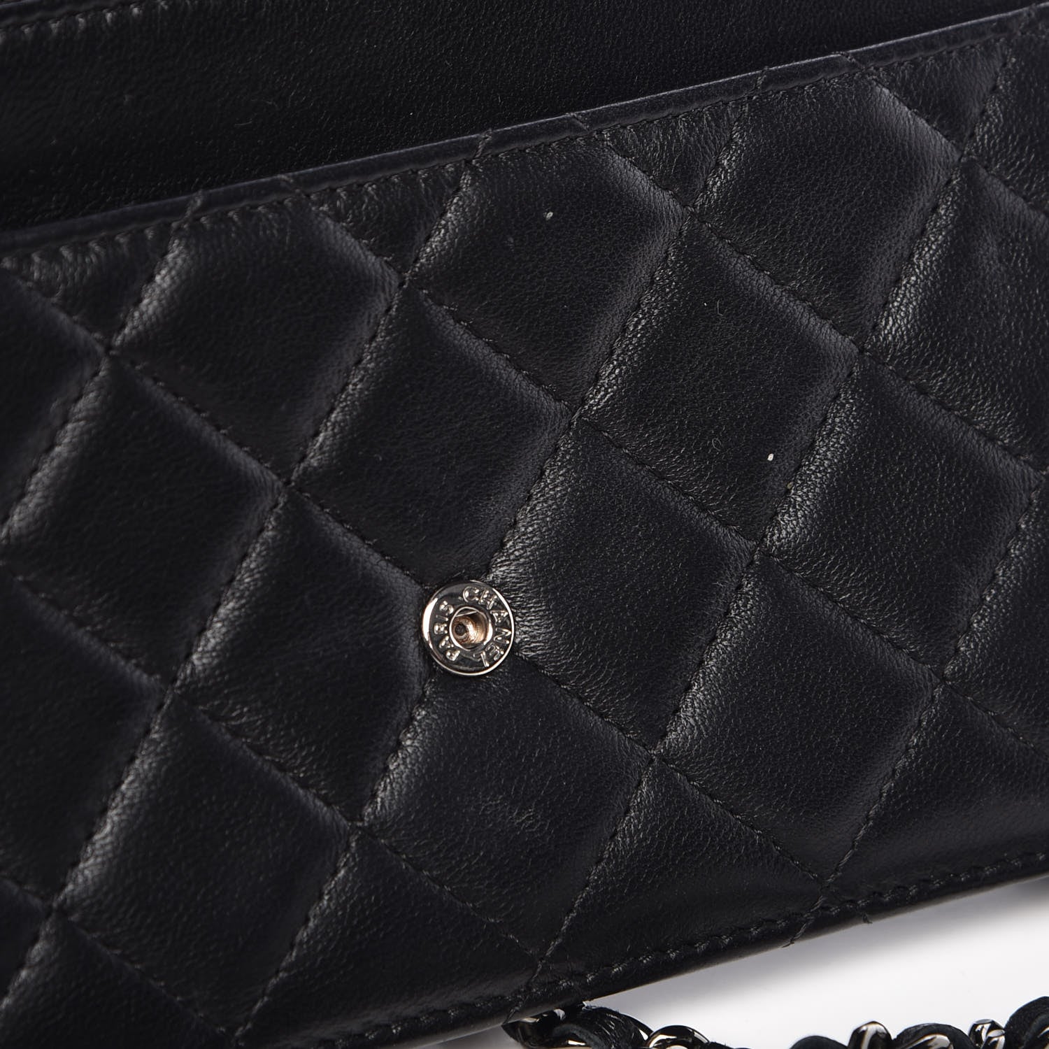 Chanel Lambskin Quilted Boy Wallet On Chain WOC Black 12 of 12