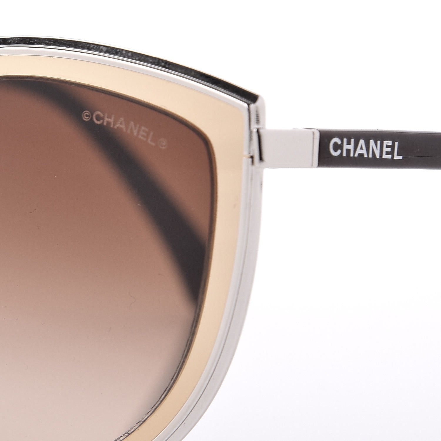 Chanel Metal Cat Eye Sunglasses 4222 Gold 7 of 8