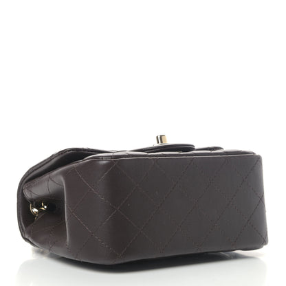 Chanel Lambskin Quilted Mini Square Flap Dark Brown 3 of 4