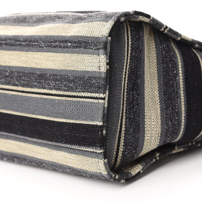 Chanel Striped Canvas Medium Deauville Tote Black 7 of 10
