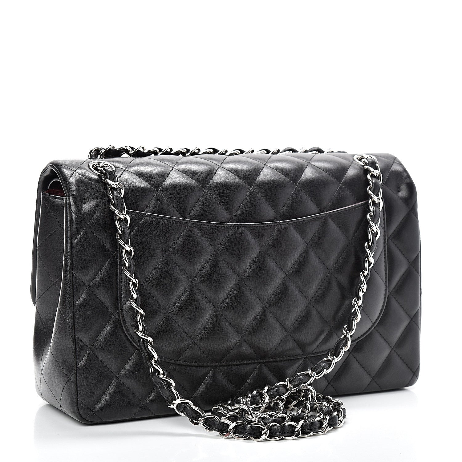 Chanel Lambskin Quilted Jumbo Double Flap Black 2 of 10