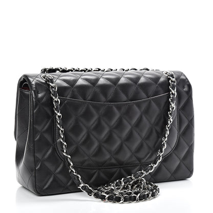 Chanel Lambskin Quilted Jumbo Double Flap Black 2 of 10