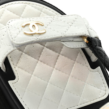 Chanel Lambskin Logo Platform Sandals 38.5 Beige Gold White 11 of 11