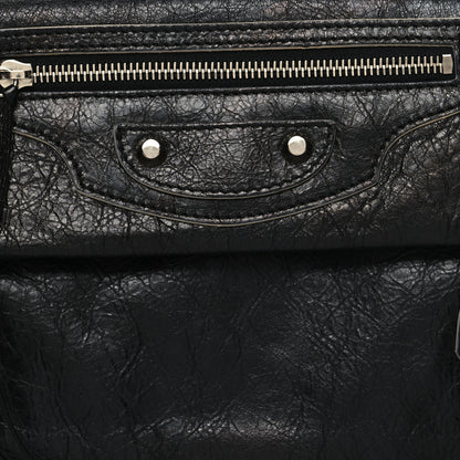 Balenciaga Agneau Silver Metallic Edge Hardware Envelope Clutch Black 10 of 12