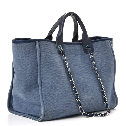 Chanel Canvas Large Deauville Tote Blue 4 of 14