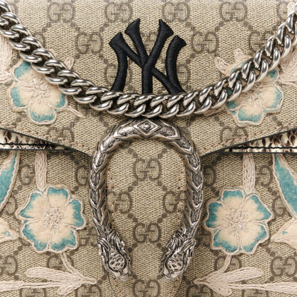 Gucci X MLB GG Supreme Monogram Snakeskin NY Yankees Patch Embroidered Small Dionysus Shoulder Bag 9 of 11