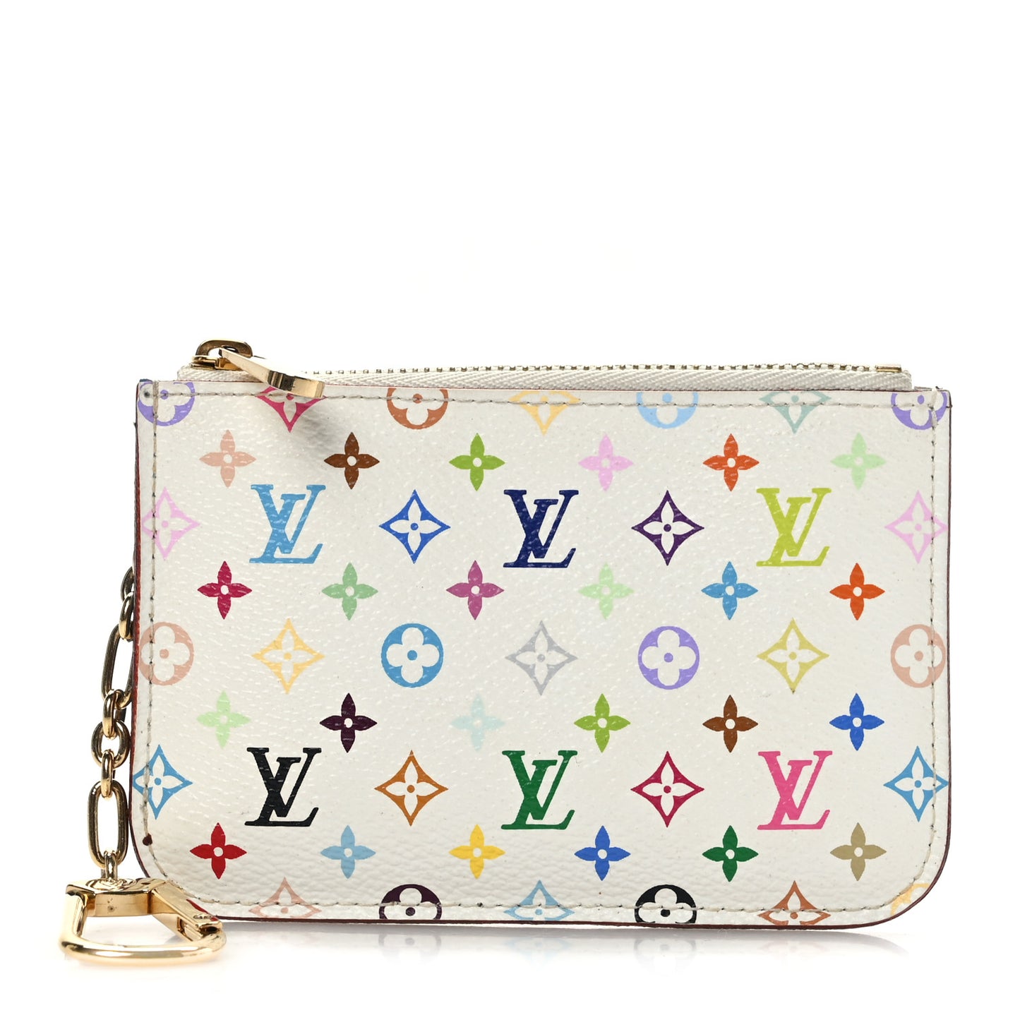 Monogram Multicolor Key Pouch White Anie