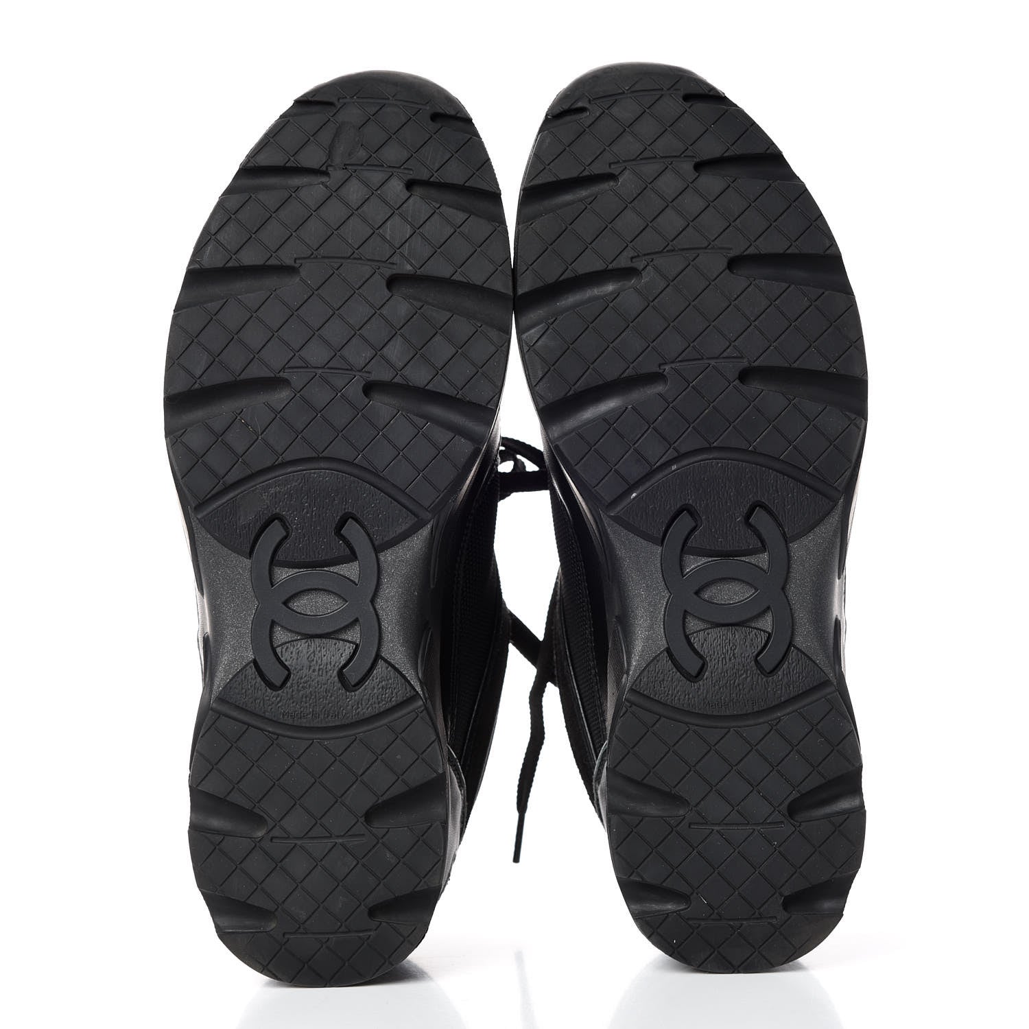Chanel Toile Suede Calfskin CC Sneakers 37.5 Black 7 of 9