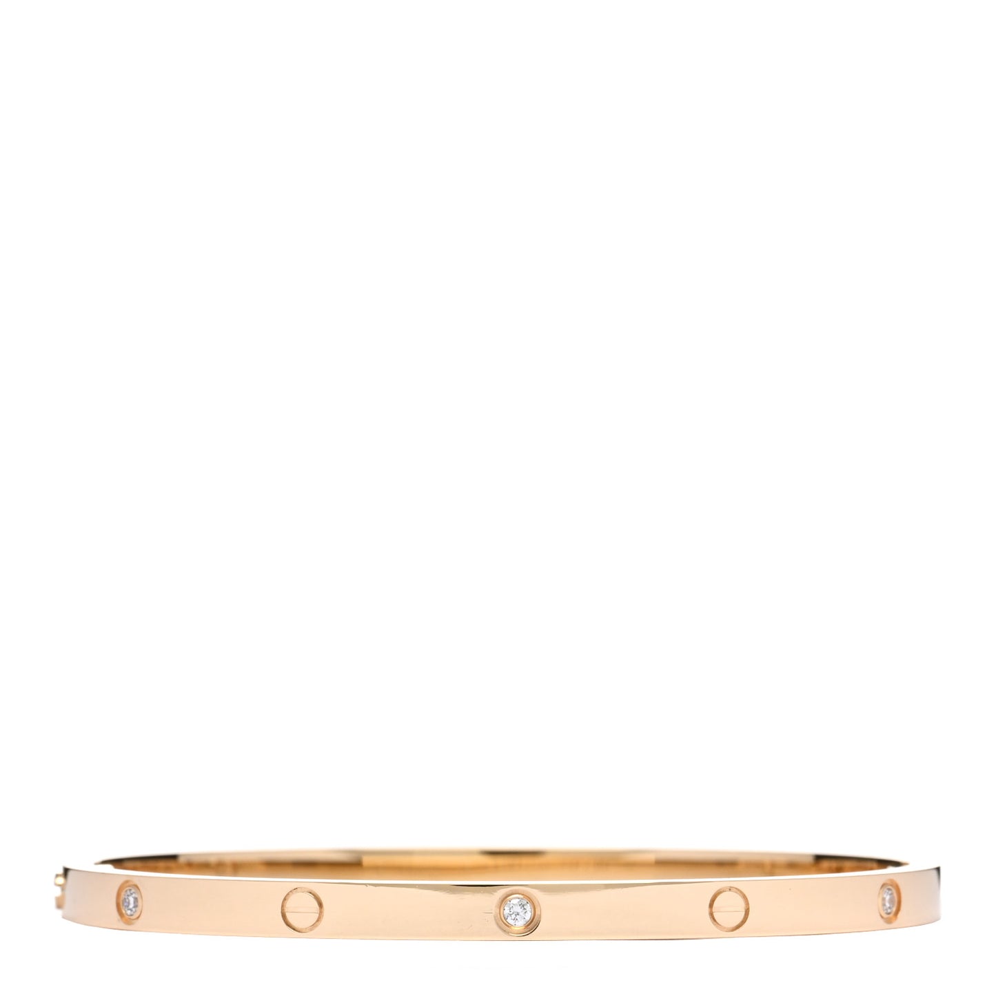 18K Yellow Gold 6 Diamond Small LOVE Bracelet 16