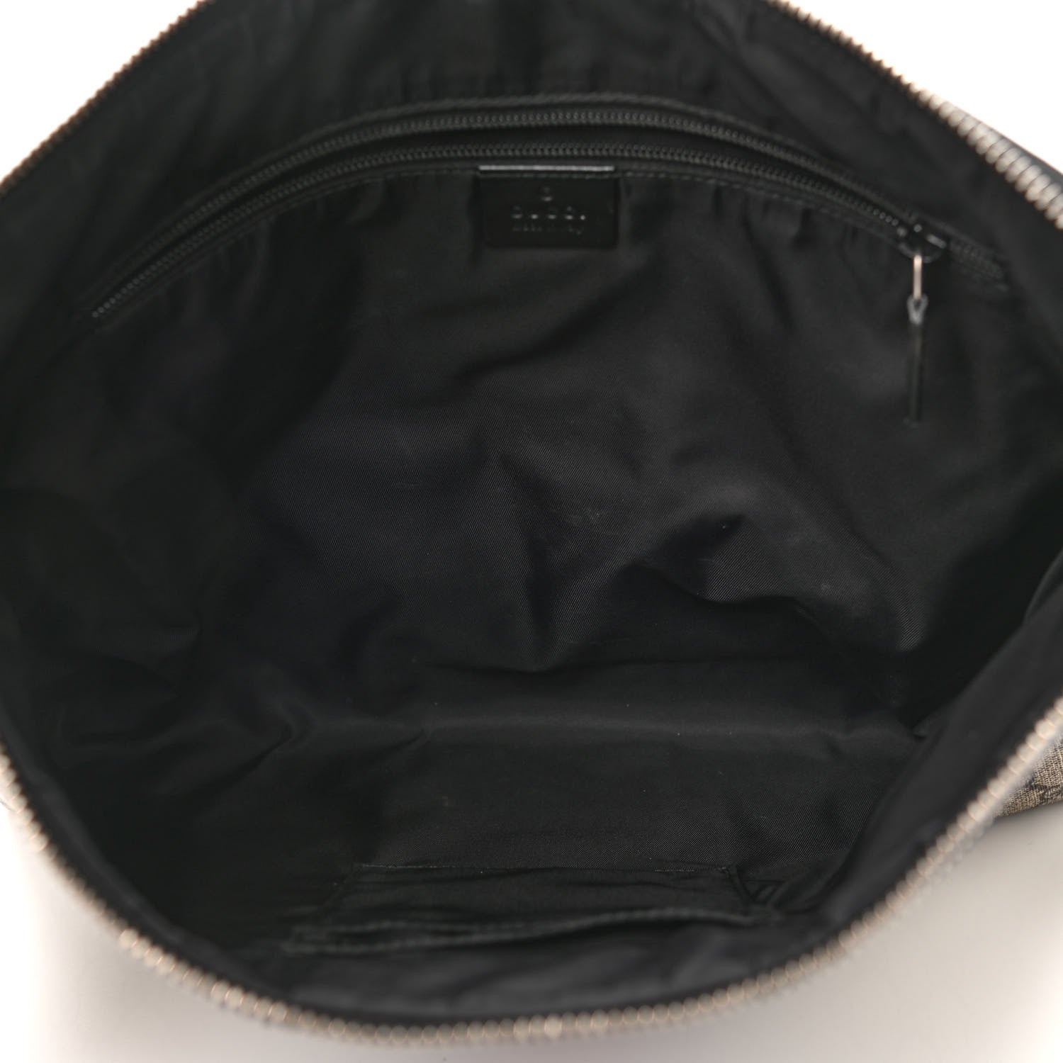 Gucci GG Supreme Monogram Calfskin Web Medium Flat Messenger Bag Beige Ebony Black 5 of 11