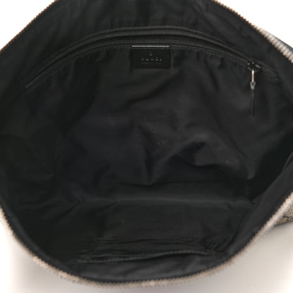 Gucci GG Supreme Monogram Calfskin Web Medium Flat Messenger Bag Beige Ebony Black 5 of 11