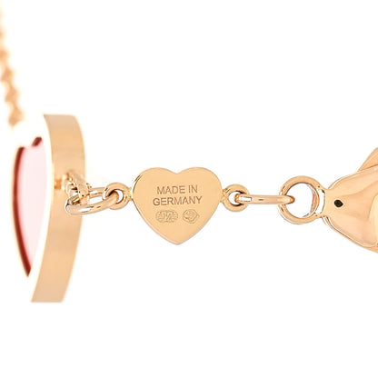 Chopard 18K Rose Gold Diamond Happy Hearts Bracelet Red 4 of 6