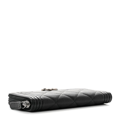 Chanel Caviar Quilted Small Boy Zip Around Wallet Black 4 of 8
