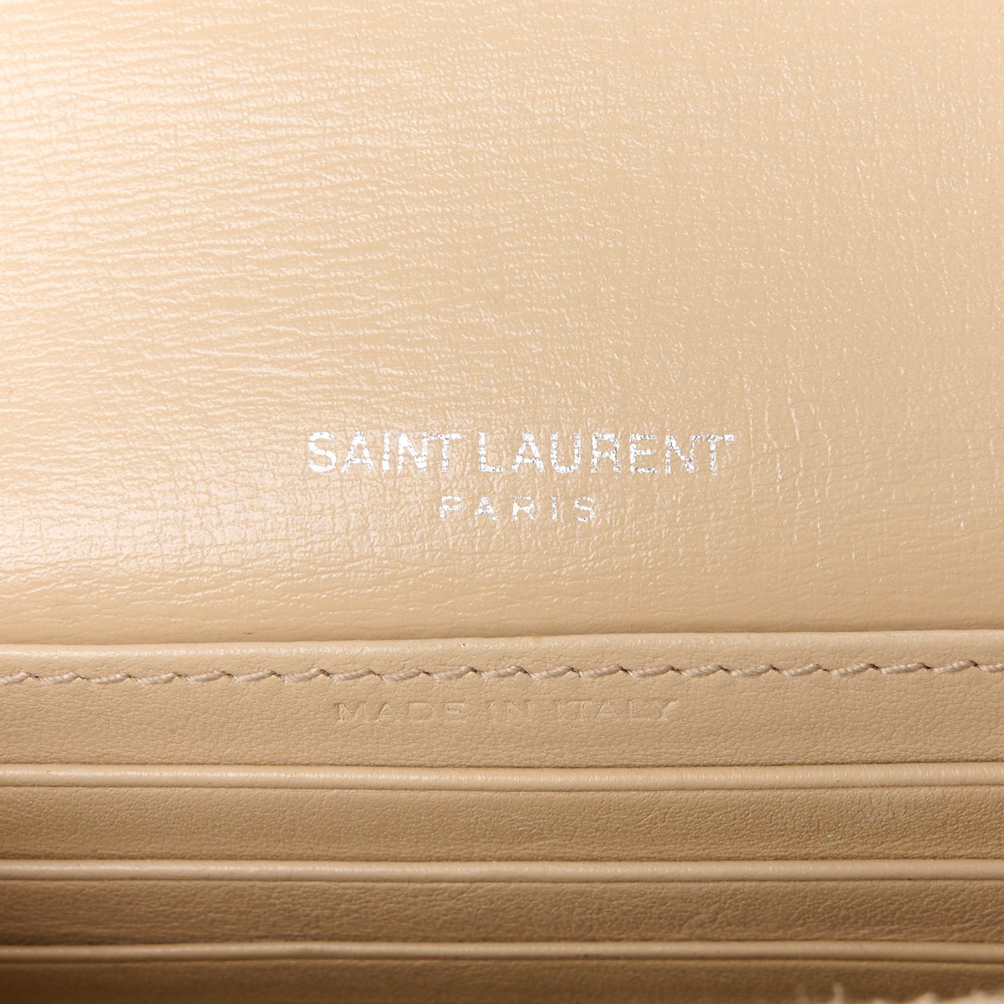 Calfskin Monogram Sunset Chain Wallet Nude Powder