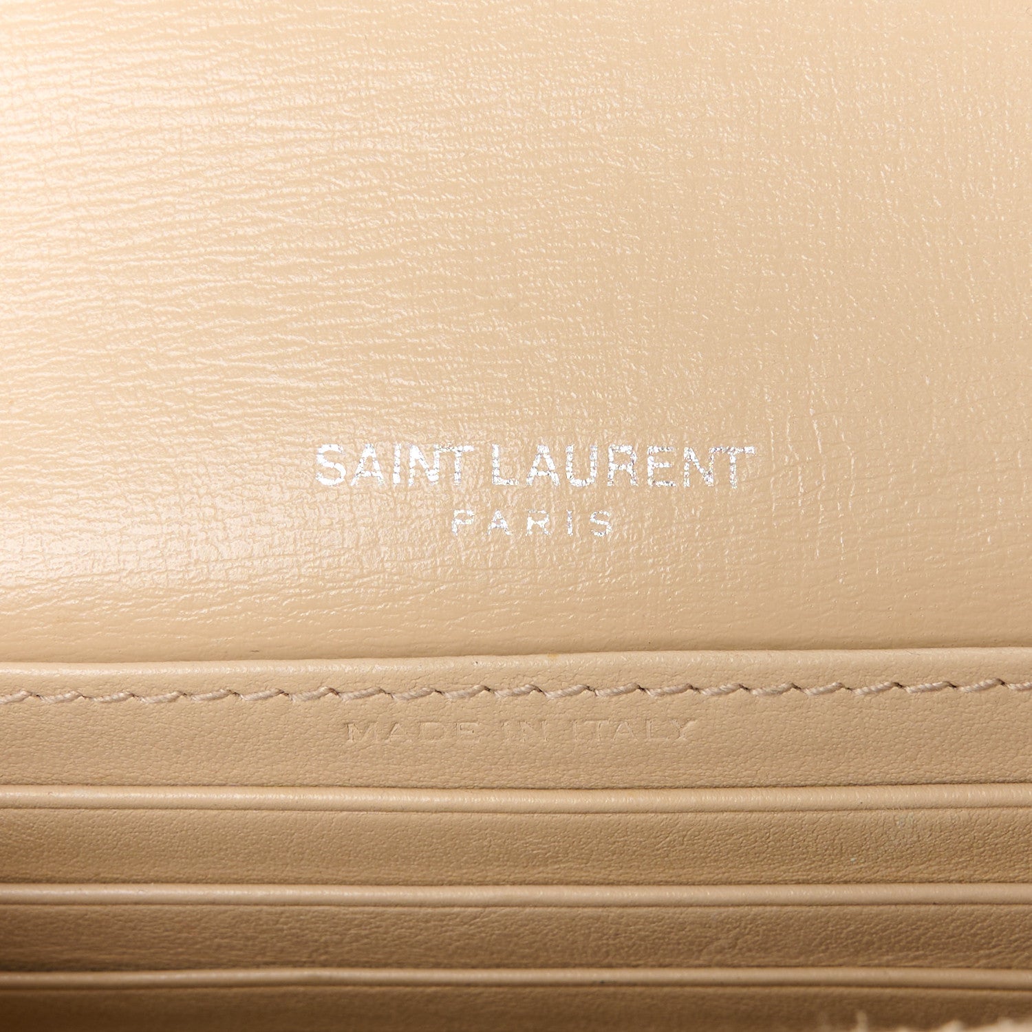 Saint Laurent Calfskin Monogram Sunset Chain Wallet Nude Powder 6 of 14