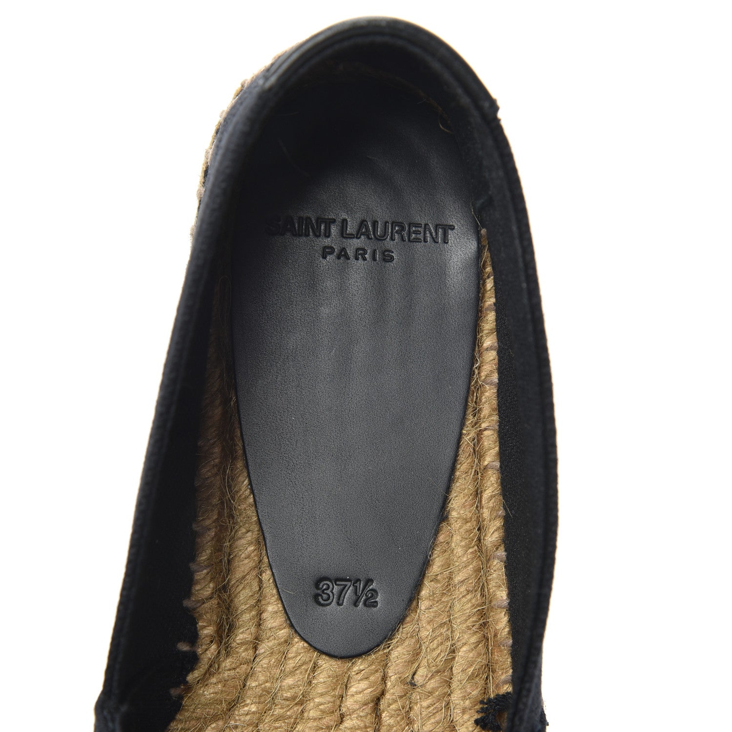 Saint Laurent Canvas Nappa Elba Light Logo Embroidered Espadrilles 37.5 Black 5 of 7