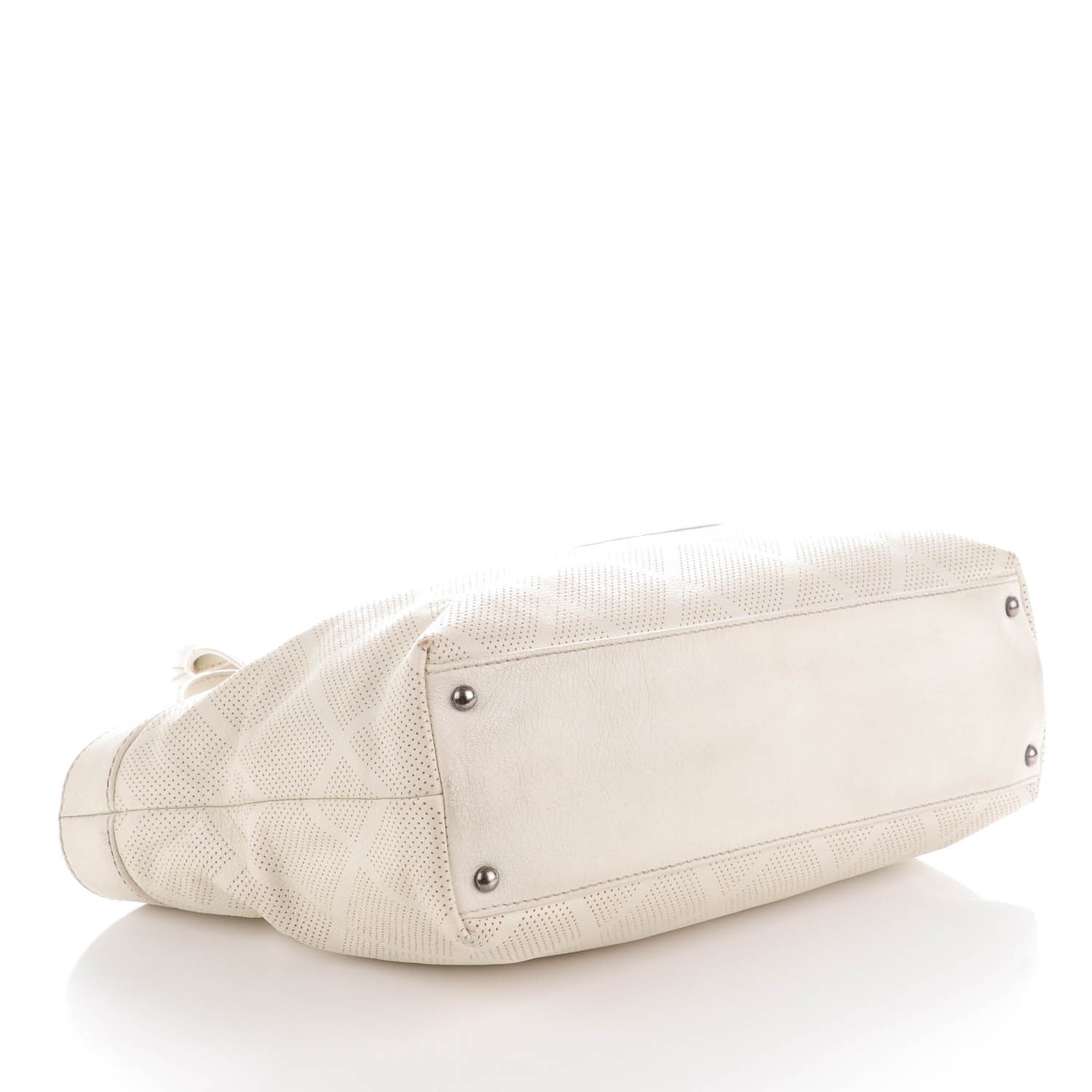 Chanel Goatskin Perforated Large CC Tote White 4 of 13