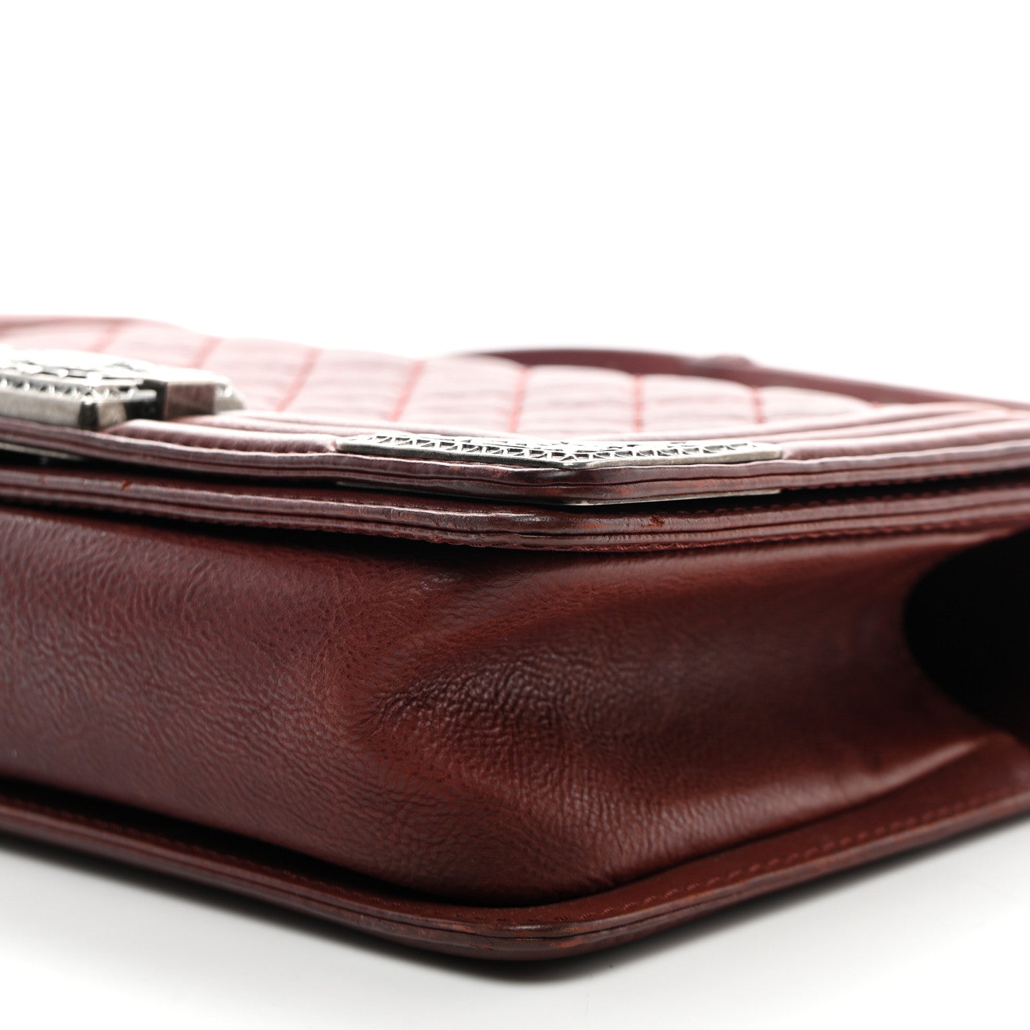 Chanel Calfskin Quilted Metal Embellished Paris Dallas Medium Boy Flap Burgundy 10 of 10