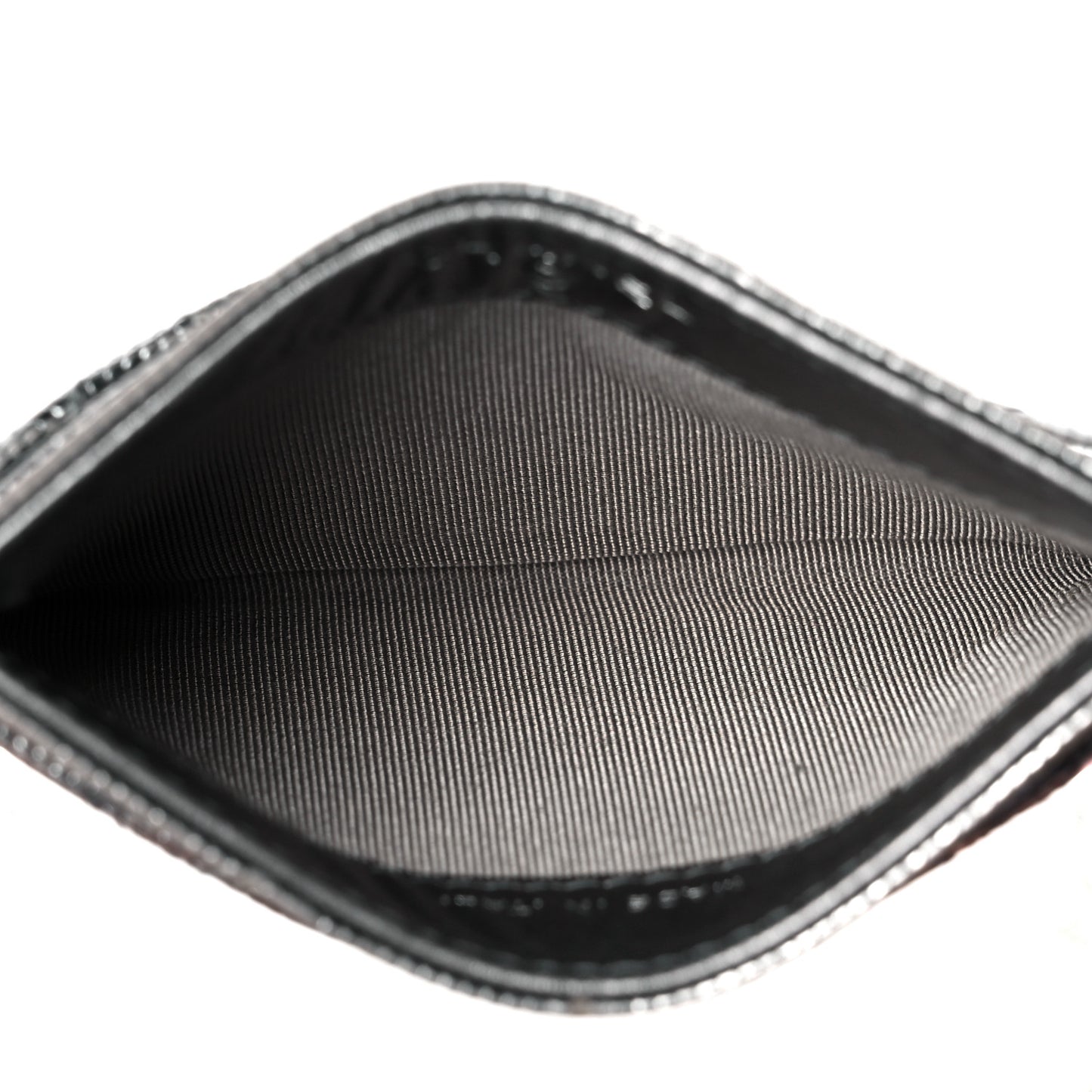 Metallic Calfskin Pixel Effect Card Holder Dark Silver