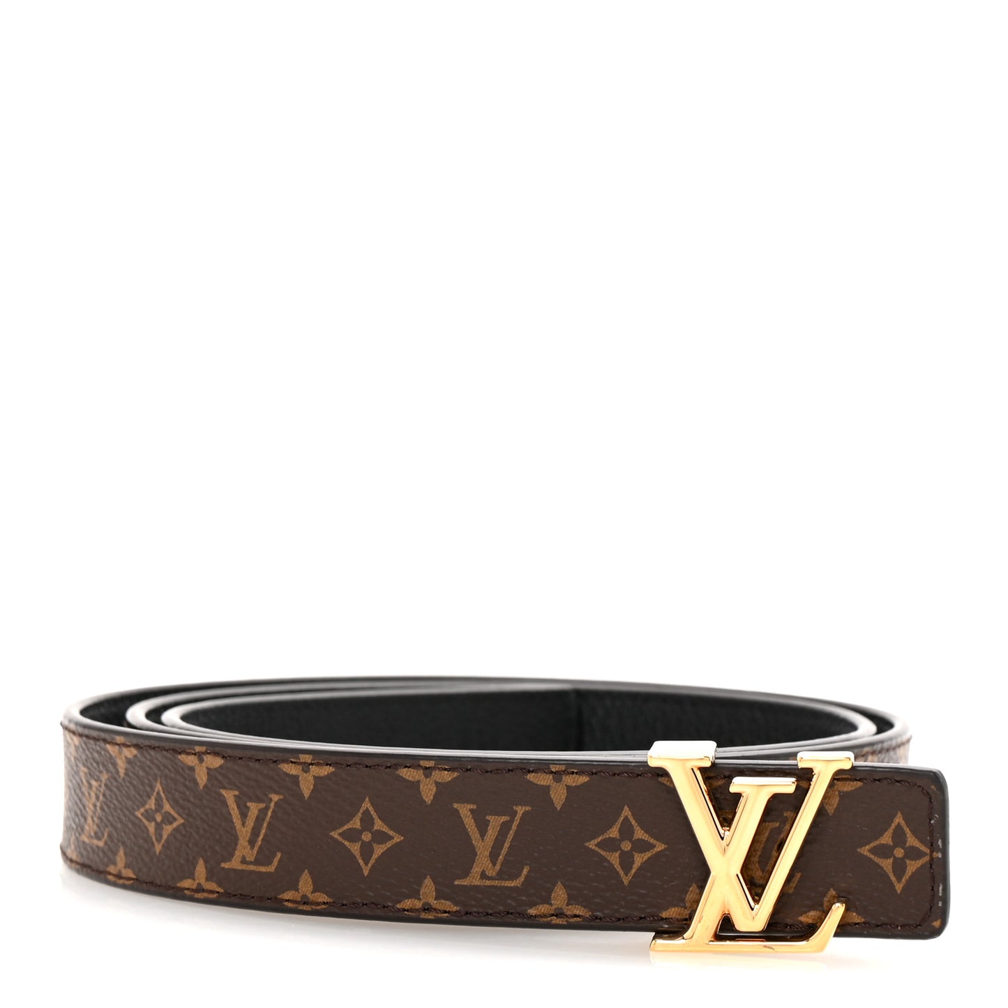 Calfskin Monogram 25mm LV Iconic Reversible Belt Black 95 38 Black