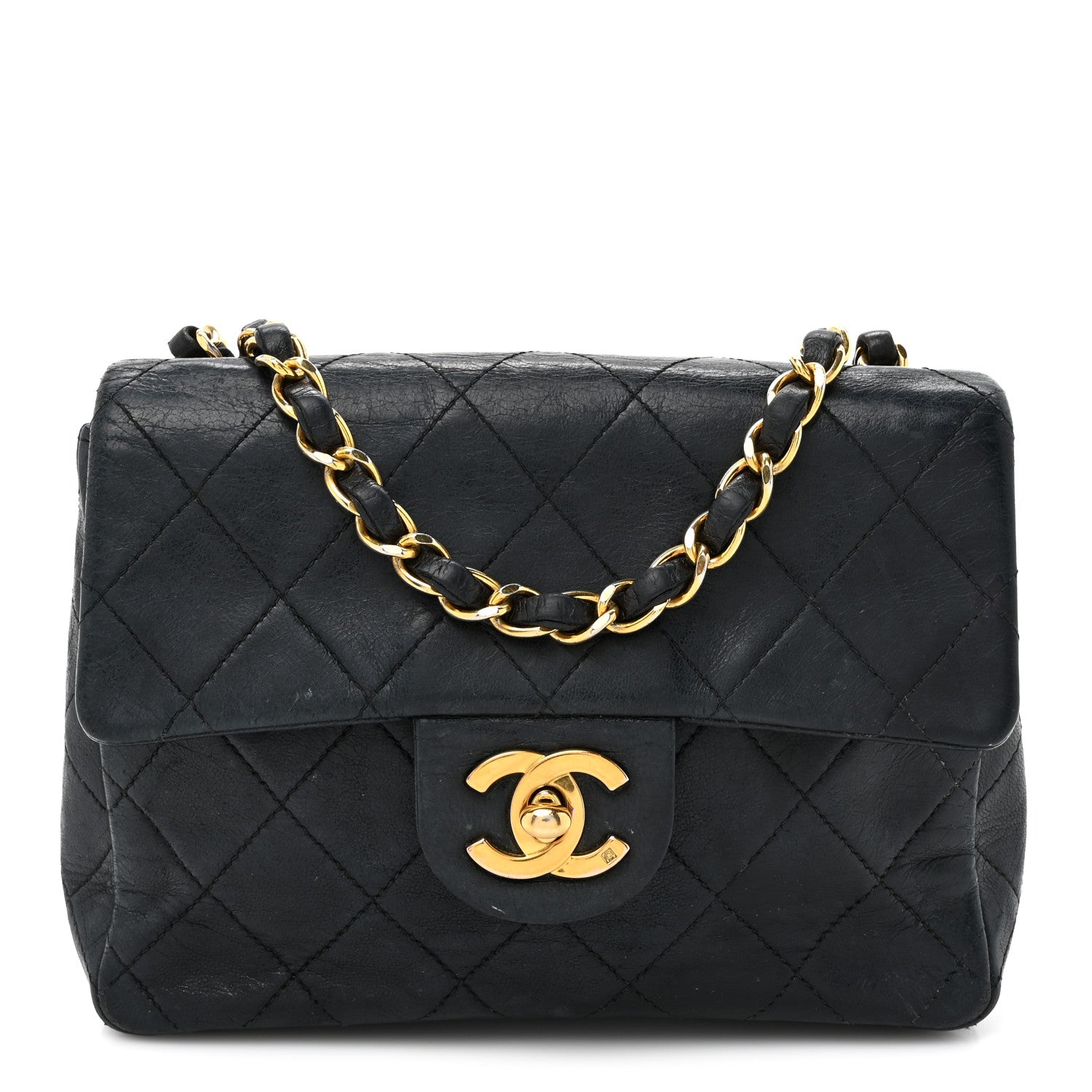 Chanel Lambskin Quilted Mini Square Flap Bag Black 1 of 19