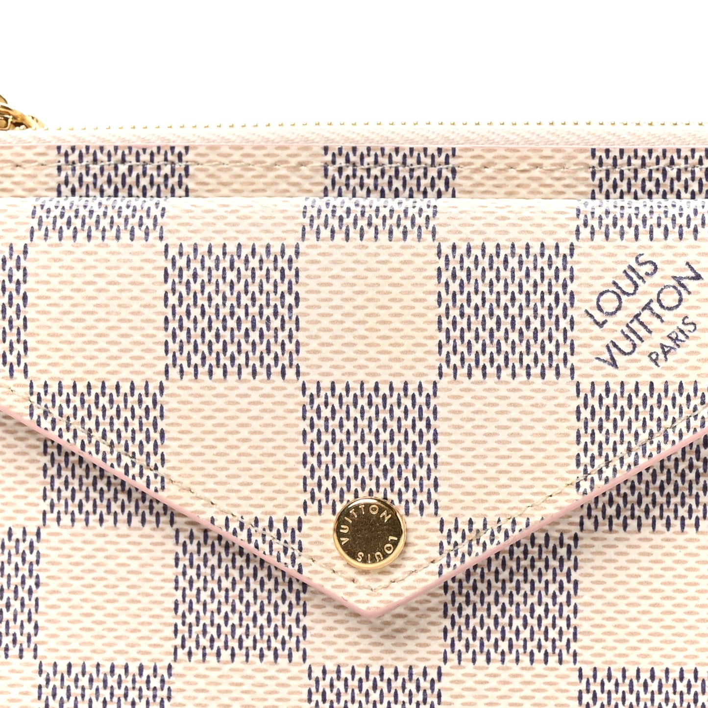 Damier Azur Recto Verso Card Holder Rose Ballerine
