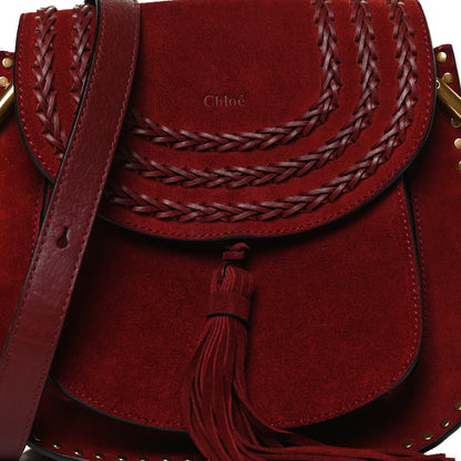 Chloe Suede Calfskin Braided Mini Hudson Shoulder Bag Sienna Red 7 of 11